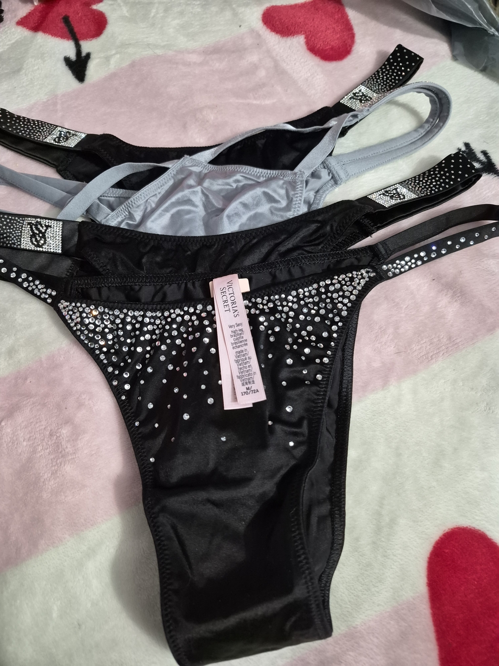 Victoria's Secret Black Rhinestone Panties